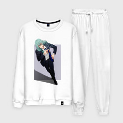 Костюм хлопковый мужской Махито из Магической Битвы 1000 летний ребенок, цвет: белый