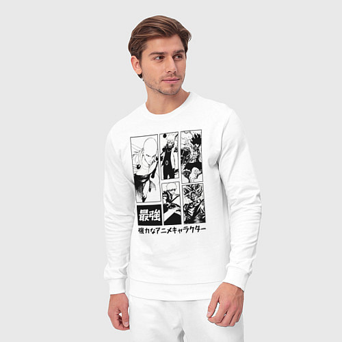 Мужской костюм Герои сенен манг One punch man one piece / Белый – фото 3