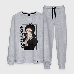 Костюм хлопковый мужской Рюноске Акутагава Великий из бродячих псов, цвет: меланж