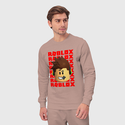 Мужской костюм ROBLOX RED LOGO LEGO FACE / Пыльно-розовый – фото 3