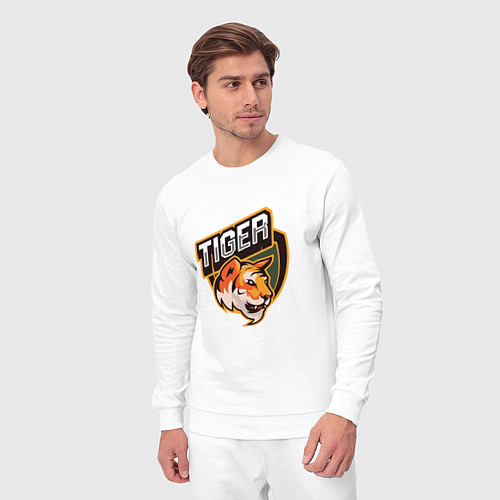 Мужской костюм Тигр Tiger логотип / Белый – фото 3