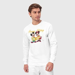 Костюм хлопковый мужской Happy Holoday Mouse, цвет: белый — фото 2
