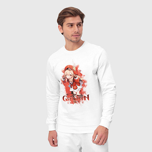Мужской костюм Кли Klee Genshin Impact / Белый – фото 3
