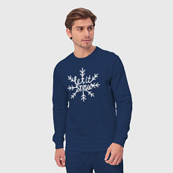 Костюм хлопковый мужской Snowflake Let it snow, цвет: тёмно-синий — фото 2