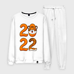 Костюм хлопковый мужской Тигр 2022, цвет: белый