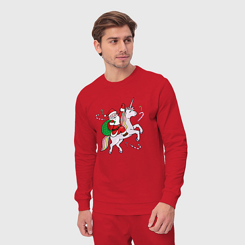 Мужской костюм Дед мороз на единороге 2022 / Красный – фото 3