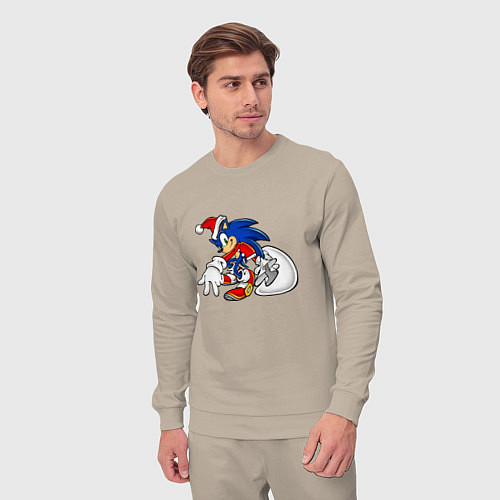 Мужской костюм Santa Claus Sonic the Hedgehog / Миндальный – фото 3