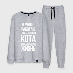 Мужской костюм Я МНОГО РАБОТАЮ ЧТОБЫ У МОЕГО КОТА