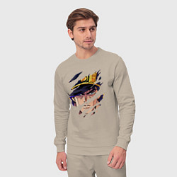 Костюм хлопковый мужской JOJOS BIZARRE ADVENTURE, ГЛАВНЫЙ ГЕРОЙ, цвет: миндальный — фото 2