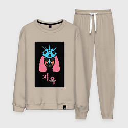 Костюм хлопковый мужской Hellbound 2022, цвет: миндальный