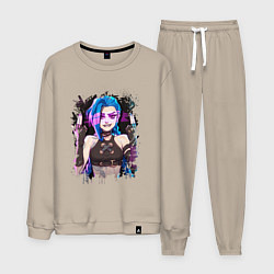 Костюм хлопковый мужской JINX SHOOT ARCANE LOL, цвет: миндальный