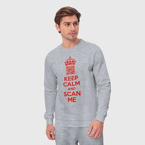 Мужской костюм Keep calm and scan me - fuck off / Меланж – фото 3