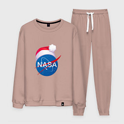 Костюм хлопковый мужской NASA NEW YEAR 2022, цвет: пыльно-розовый