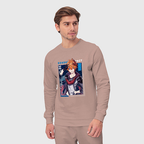 Мужской костюм Тарталья Tartaglia, Genshin Impact Геншин импакт / Пыльно-розовый – фото 3