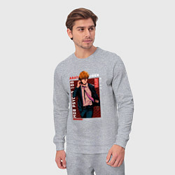 Костюм хлопковый мужской Моб Психо 100 Mob Psycho 100, Аратака Рэйгэн Arata, цвет: меланж — фото 2