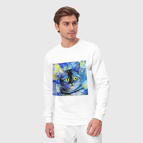 Мужской костюм Кот ван Гога Настроение / Белый – фото 3