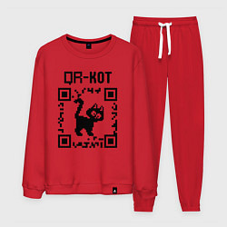 Костюм хлопковый мужской QR кот КОТИК, цвет: красный