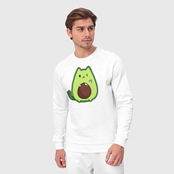 Костюм хлопковый мужской Avo cat o подмигивает, цвет: белый — фото 2