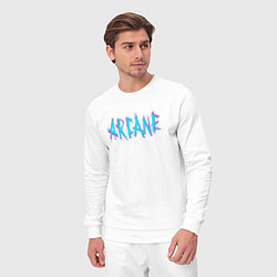 Костюм хлопковый мужской ARCANE LEAGUE OF LEGENDS NEON LOGO, цвет: белый — фото 2