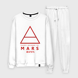 Костюм хлопковый мужской 30 Seconds to Mars рок, цвет: белый