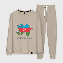 Костюм хлопковый мужской Map Azerbaijan, цвет: миндальный