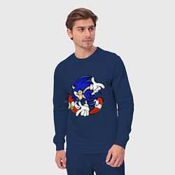 Костюм хлопковый мужской Blue Hedgehog, цвет: тёмно-синий — фото 2
