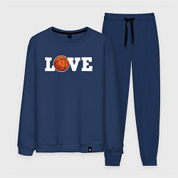 Костюм хлопковый мужской Баскетбол LOVE, цвет: тёмно-синий