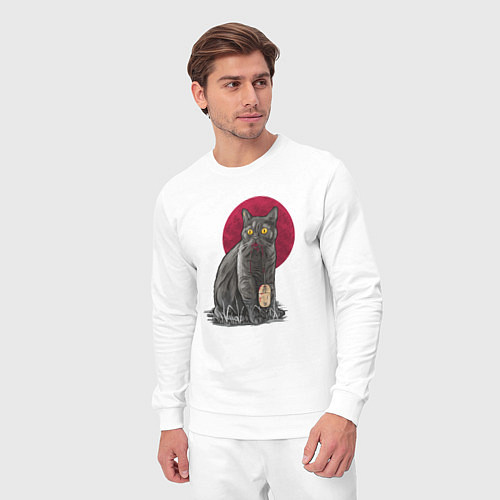 Мужской костюм Кот программист и мышка / Белый – фото 3