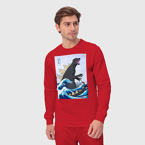 Мужской костюм Godzilla in The Waves Eastern / Красный – фото 3
