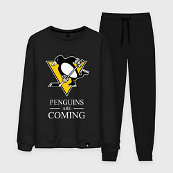 Костюм хлопковый мужской Penguins are coming, Pittsburgh Penguins, Питтсбур, цвет: черный