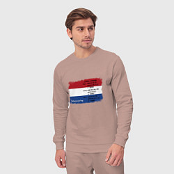 Костюм хлопковый мужской Для дизайнера Флаг Нидерландов, цвет: пыльно-розовый — фото 2