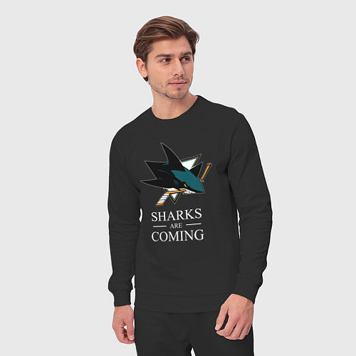 Мужской костюм Sharks are coming, Сан-Хосе Шаркс San Jose Sharks / Черный – фото 3