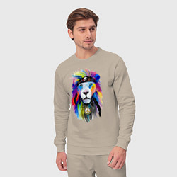 Костюм хлопковый мужской Color lion! Neon!, цвет: миндальный — фото 2