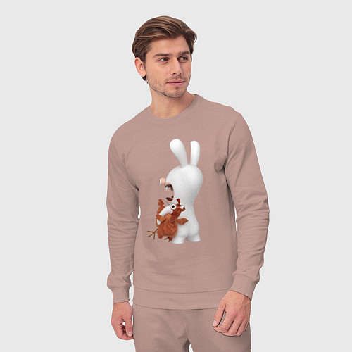 Мужской костюм Бешеный кролик и курица / Пыльно-розовый – фото 3