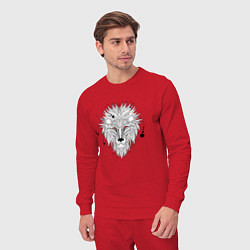 Костюм хлопковый мужской Эскиз головы льва, цвет: красный — фото 2