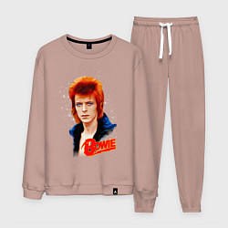 Костюм хлопковый мужской David Bowie Blue Jacket, цвет: пыльно-розовый