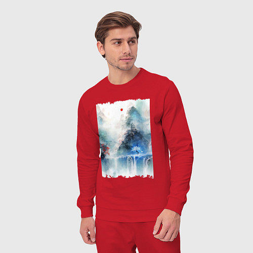 Мужской костюм Изумительный японский пейзаж / Красный – фото 3