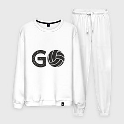 Костюм хлопковый мужской Go Volleyball, цвет: белый
