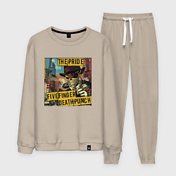 Костюм хлопковый мужской Five Finger Death Punch The Pride, цвет: миндальный