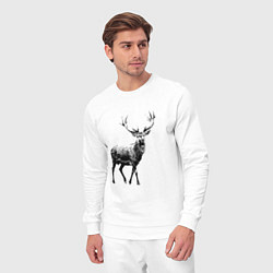 Костюм хлопковый мужской Черный олень Black Deer, цвет: белый — фото 2