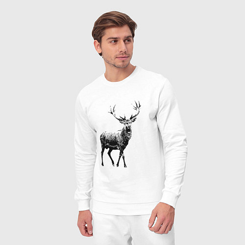 Мужской костюм Черный олень Black Deer / Белый – фото 3