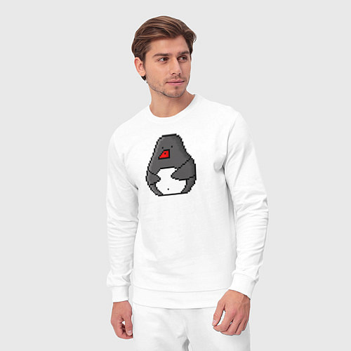 Мужской костюм Пиксельный пингвин / Белый – фото 3