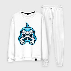 Костюм хлопковый мужской Shark player, цвет: белый