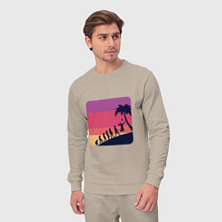 Костюм хлопковый мужской Summer - Volleyball, цвет: миндальный — фото 2