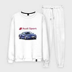 Костюм хлопковый мужской Audi sport Racing, цвет: белый