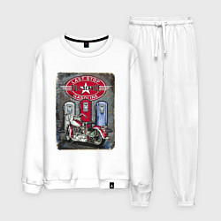 Мужской костюм Мотоцикл Заправка Ретро Poster