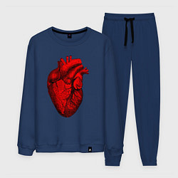 Костюм хлопковый мужской Сердце анатомическое, цвет: тёмно-синий