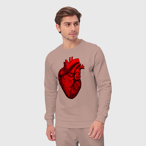 Мужской костюм Сердце анатомическое / Пыльно-розовый – фото 3