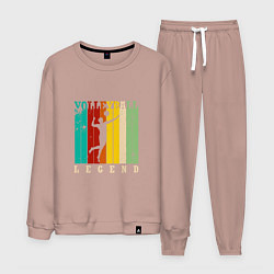 Костюм хлопковый мужской Volleyball Color, цвет: пыльно-розовый