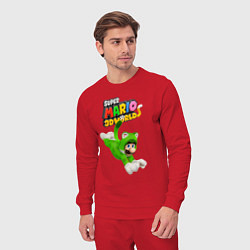 Костюм хлопковый мужской Luigi cat Super Mario 3D World Nintendo, цвет: красный — фото 2